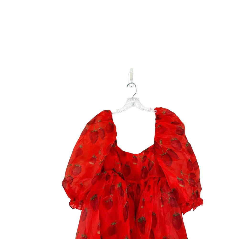 Selkie Red Strawberry-Print Mini Dress - Picture 4 of 12